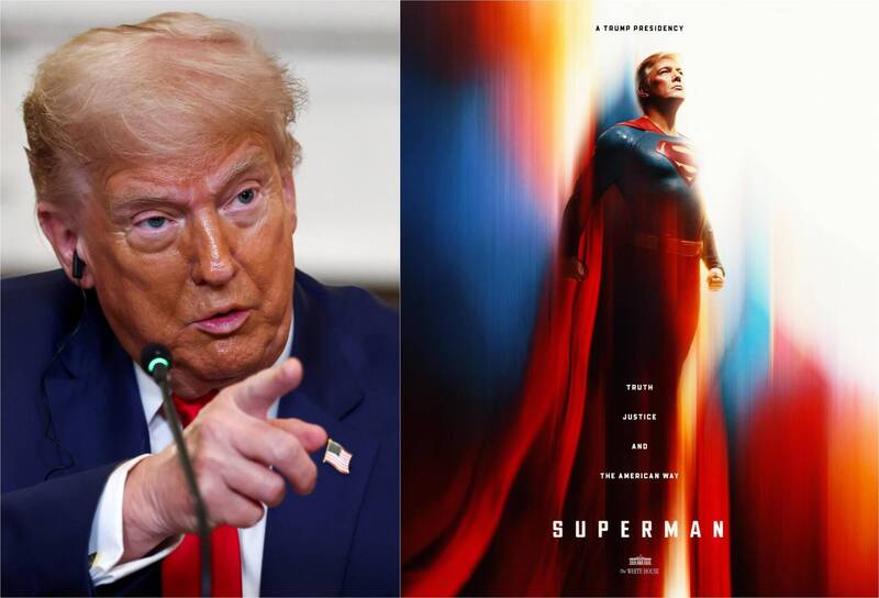 美国白宫今日突然透过社群分享一张川普穿上超人衣服的图片,还盛赞「希望的象征。真理,正义,美国风格。川普超人」。这番内容引发网友两极评论。(左图路透;右图撷自脸书) 美国白宫今日突然透过社群分享一张川普穿上超人衣服的图片,还盛赞「希望的象征。真理,正义,美国风格。川普超人」。这番内容引发网友两极评论。(左图路透;右图撷自脸书)