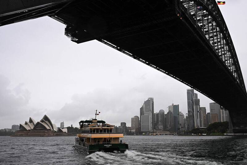 雪梨港今日出现1头未成年座头鲸。图为雪梨港。（法新社）