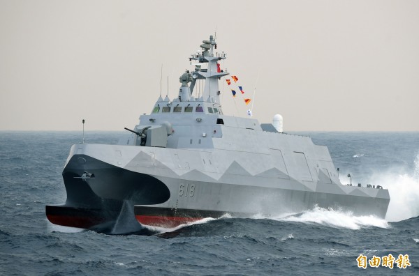 沱江舰为我国「国舰国造」的巡逻舰，蔡英文选此舰视察，颇具意义。（资料照，记者王敏为摄）