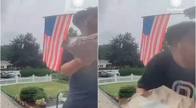 驚險瞬間!美國披薩外送員送餐險遭雷擊畫面曝光