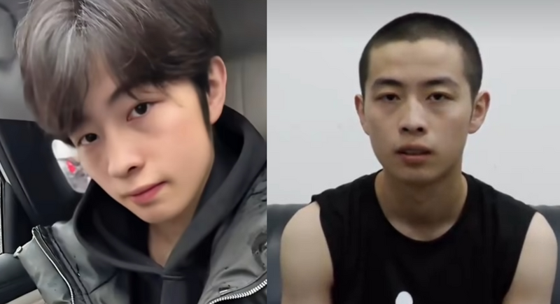 中国高中生找工作被骗到缅甸园区，救回时已被剃成平头。（图撷自微博）
