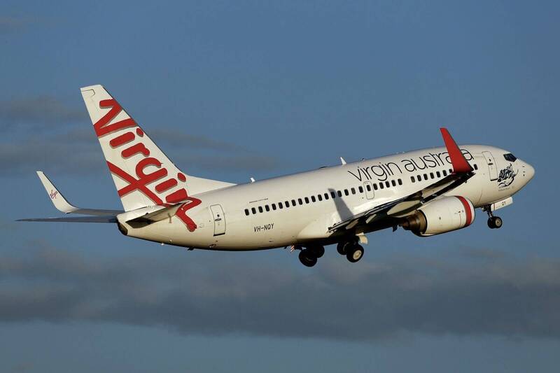 维珍澳洲航空客机发生乘客行动电源起火事件，所幸班机最终平安降落。维珍澳洲航空飞机示意图。（彭博）