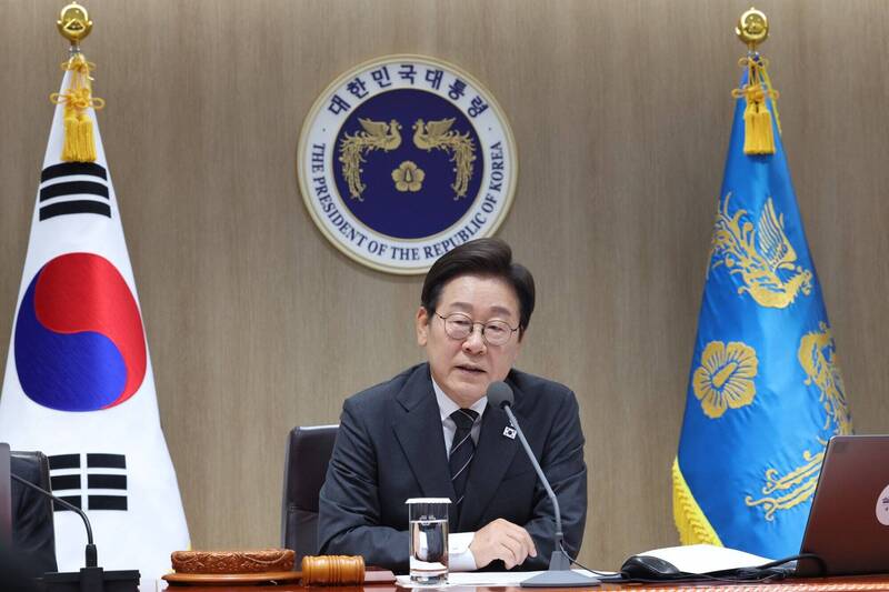 南韩总统李在明。(欧新社) 南韩总统李在明。(欧新社)