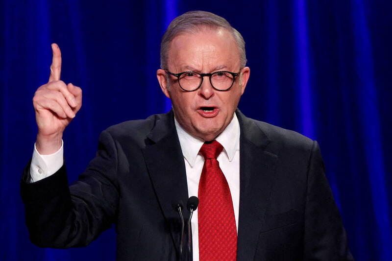 澳洲总理艾班尼斯。（路透资料照）