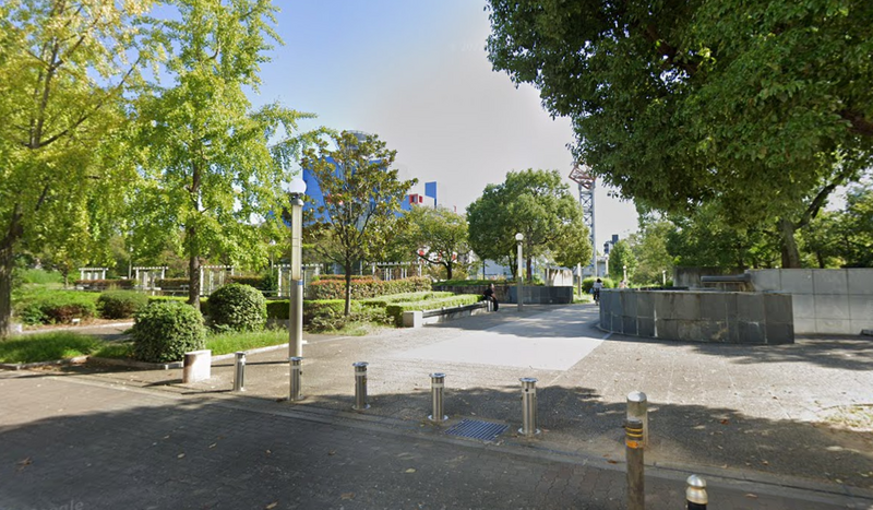 日本大阪市扇町公园发现婴尸，23岁打工女子涉嫌弃尸被捕。（图撷自Google街景）