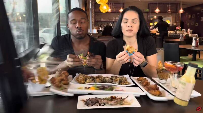 妮娜与派翠克用餐到一半，突然有休旅车撞进餐厅。（图撷取自YT频道「Unrated EX Files」）