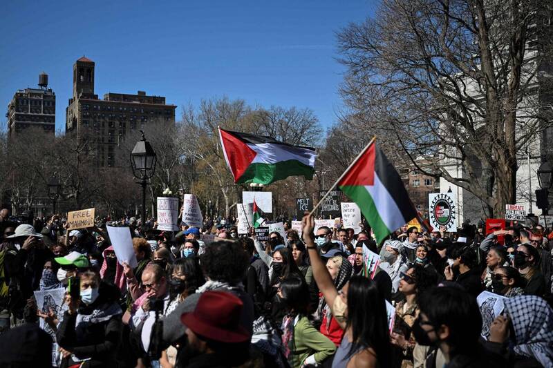 路透公布民调结果，有58％的美国人认为，联合国各成员国应该承认巴勒斯坦国。（法新社）