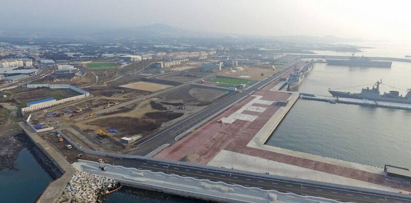 2名中国人飞无人机拍摄南韩济州海军基地被逮捕。（欧新社）