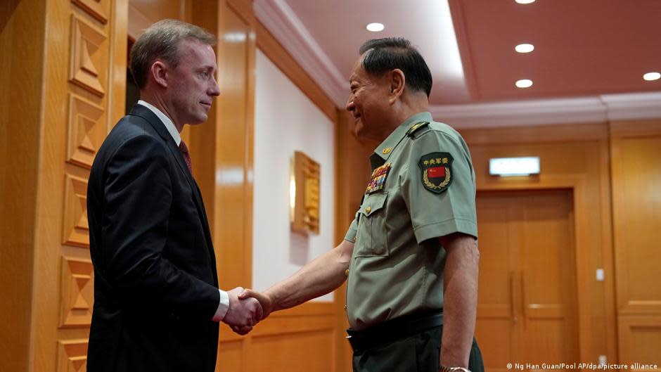 前白宮國家安全顧問沙利文(Jake Sullivan)2024年8月29日在北京與張又俠舉行會談