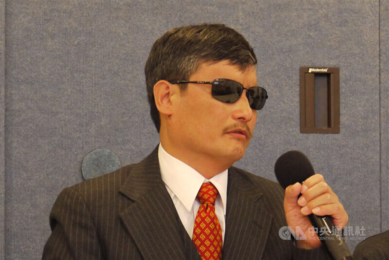 流亡美国的中国盲人维权律师陈光诚。 (中央社文件照片)