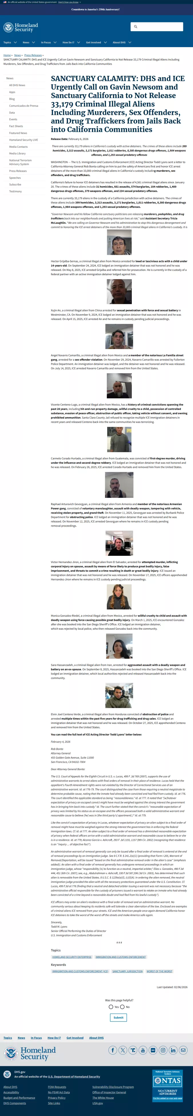 触目惊心：加州释放4500名暴力犯罪非法移民到社区