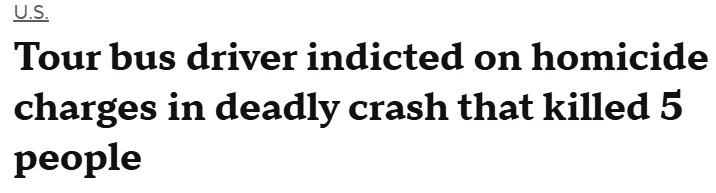 致命巴士翻覆案酿5死 华裔司机否认全部重罪指控