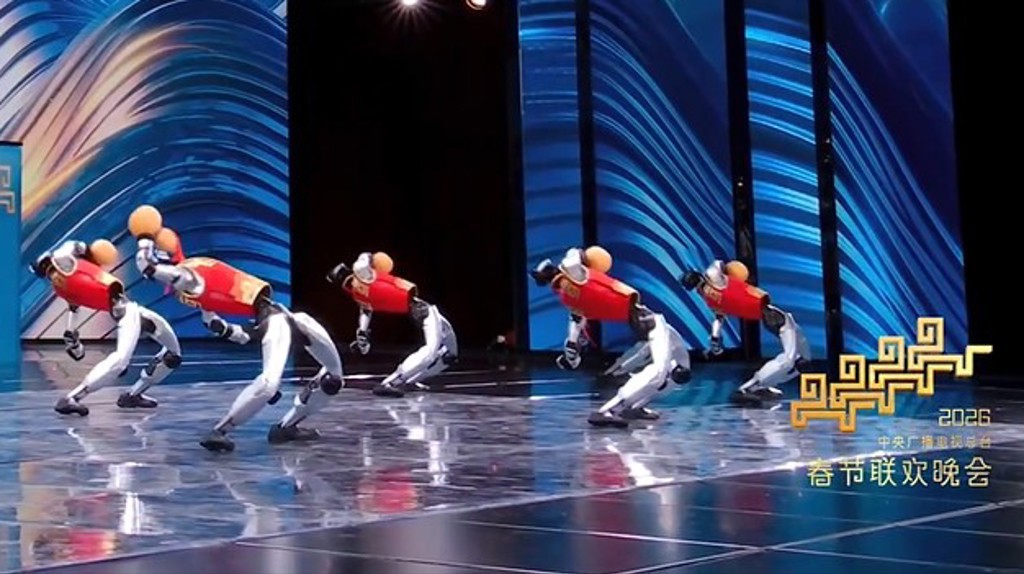 春晚这次登场人形机器人的武术表演。 （翻摄自央视）