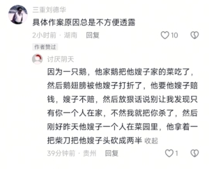 湖南69岁男过年期间杀嫂 犯案原因曝光
