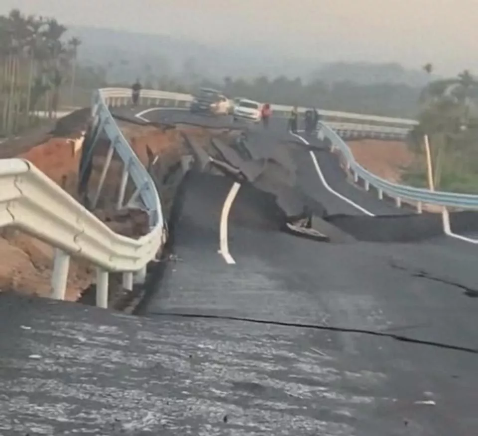 海南博鳌一道路还未投入使用即坍塌，省交通厅回应