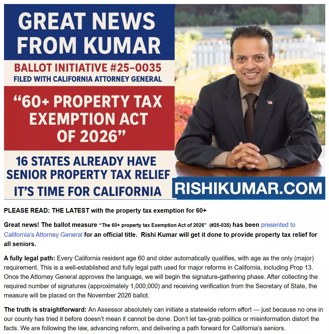 引强烈关注!加州60岁以上屋主免交房产税 你支持吗?